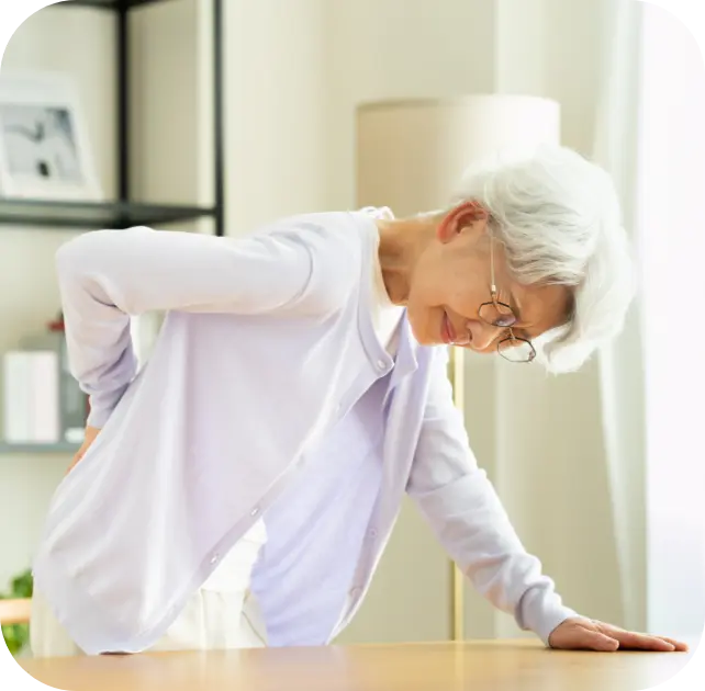 腰痛がある高齢者